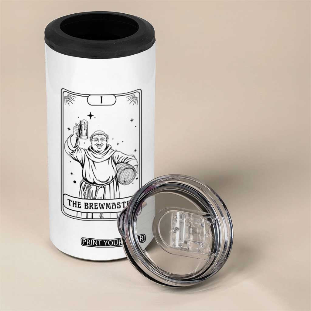 The Brewmaster Tarot Card 4 in 1 Can Cooler Tumbler Vintage Craft Beer Monk Brewery Art