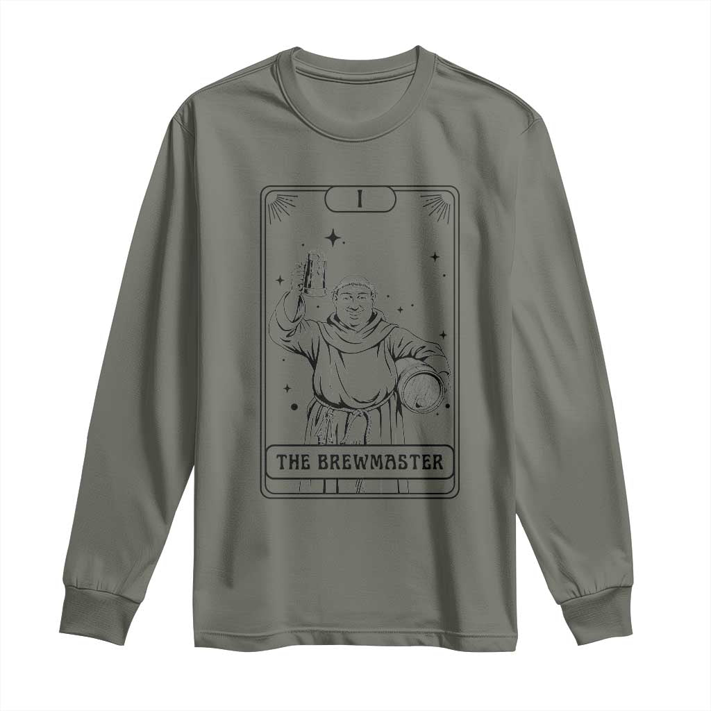 The Brewmaster Tarot Card Long Sleeve Shirt Vintage Craft Beer Monk Brewery Art