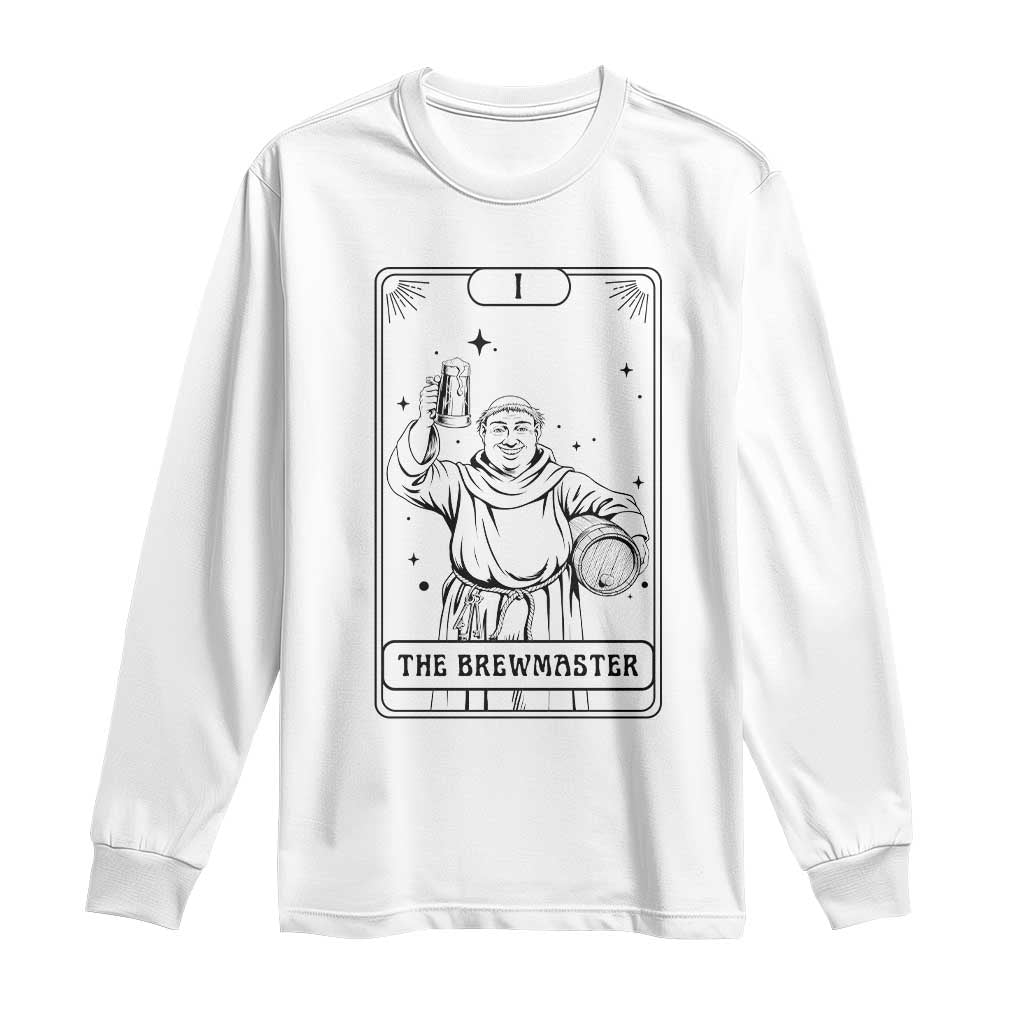 The Brewmaster Tarot Card Long Sleeve Shirt Vintage Craft Beer Monk Brewery Art TS12 White Print Your Wear