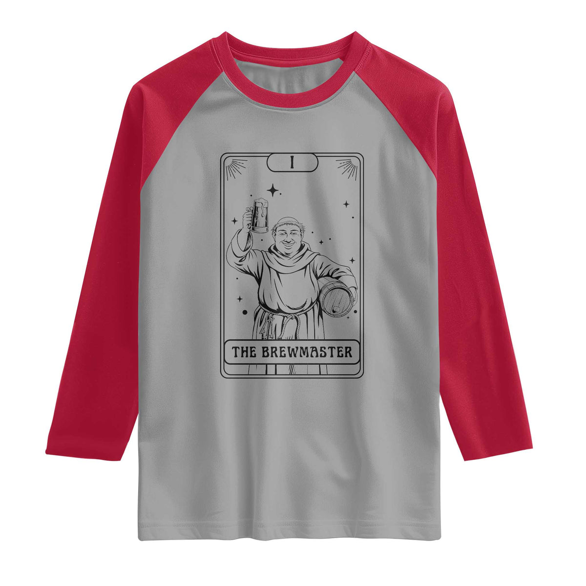 The Brewmaster Tarot Card Raglan Shirt Vintage Craft Beer Monk Brewery Art