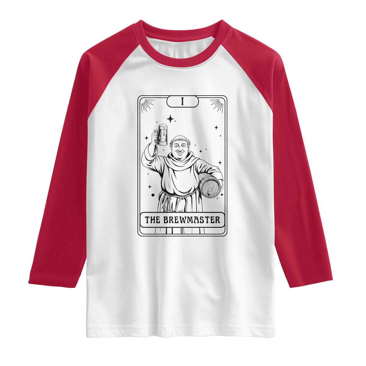 The Brewmaster Tarot Card Raglan Shirt Vintage Craft Beer Monk Brewery Art