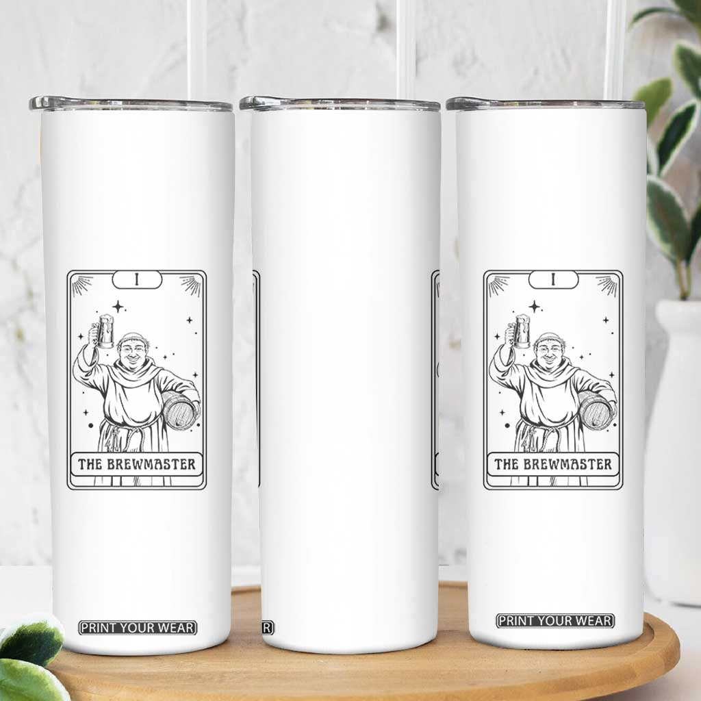 The Brewmaster Tarot Card Skinny Tumbler Vintage Craft Beer Monk Brewery Art