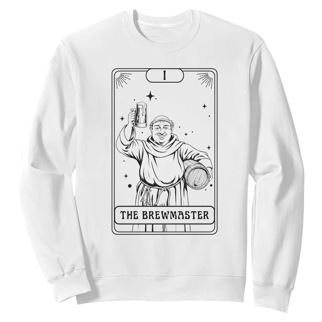 The Brewmaster Tarot Card Sweatshirt Vintage Craft Beer Monk Brewery Art TS12 White Print Your Wear