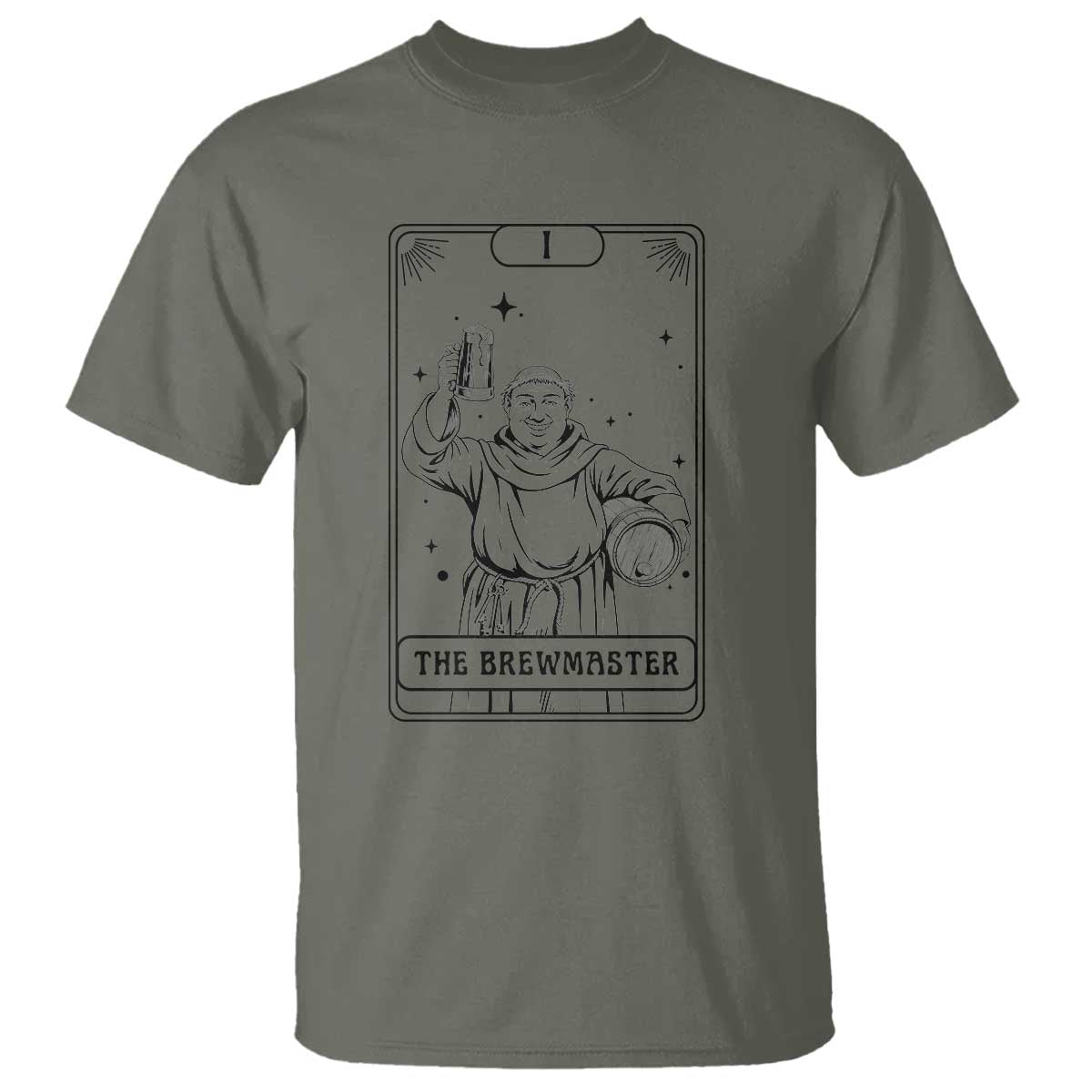 The Brewmaster Tarot Card T Shirt Vintage Craft Beer Monk Brewery Art