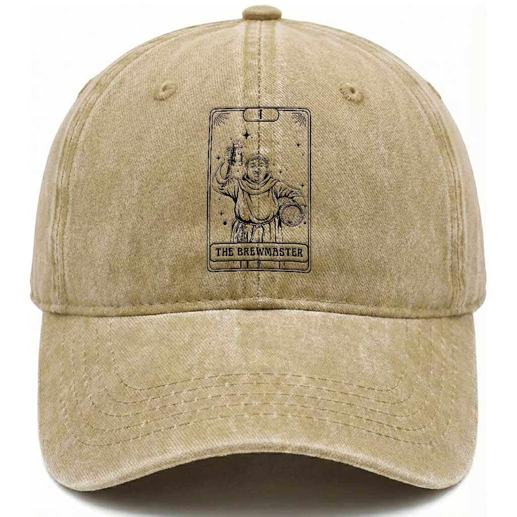 The Brewmaster Tarot Card Washed Cotton Baseball Cap Vintage Craft Beer Monk Brewery Art TS12 Print Your Wear