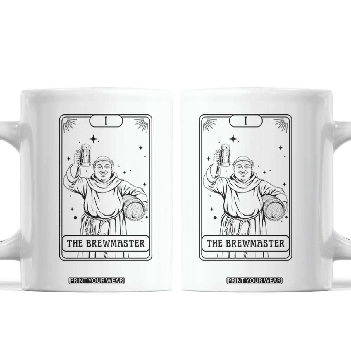 The Brewmaster Tarot Card Coffee Mug Vintage Craft Beer Monk Brewery Art TS12 White Print Your Wear