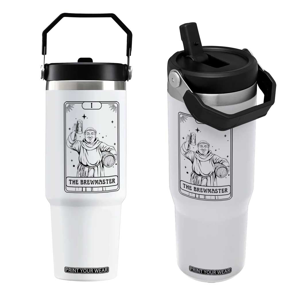 The Brewmaster Tarot Card Flip Straw Tumbler Vintage Craft Beer Monk Brewery Art TS12 One Size: 30 oz White Print Your Wear