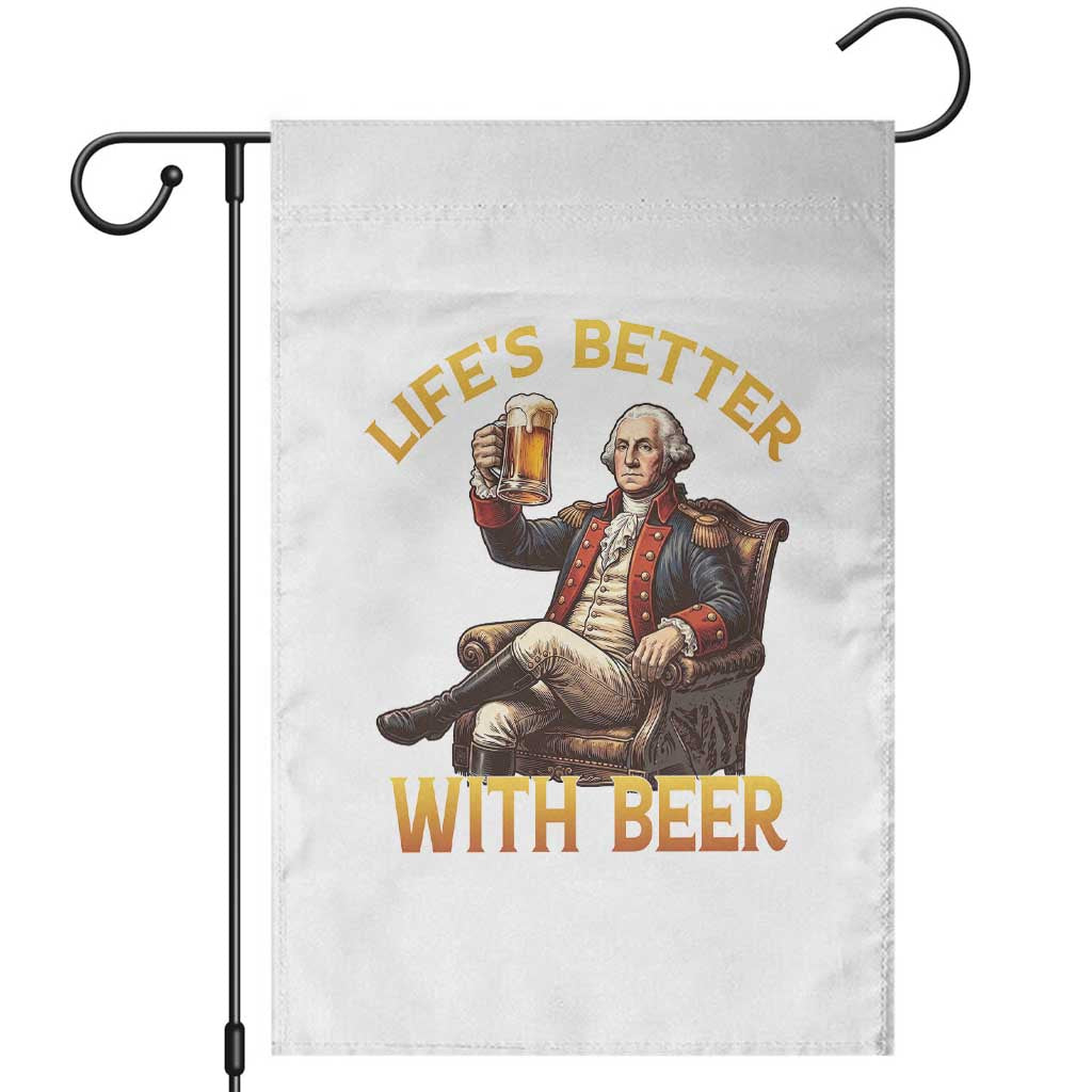 George Washington Lifes Better With Beer Garden Flag Funny Founding Father Beer Lover TS12 White Print Your Wear