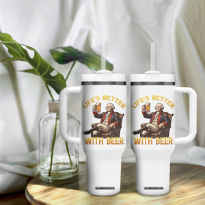 George Washington Lifes Better With Beer Tumbler With Handle Funny Founding Father Beer Lover