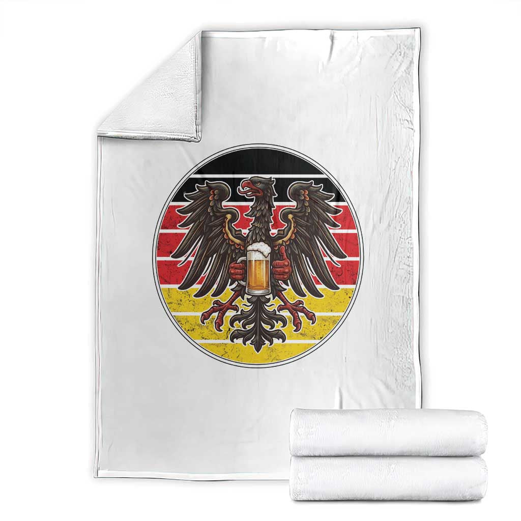 German Eagle Beer Lover Throw Blanket Vintage Bavarian Oktoberfest Beer TS12 White Print Your Wear
