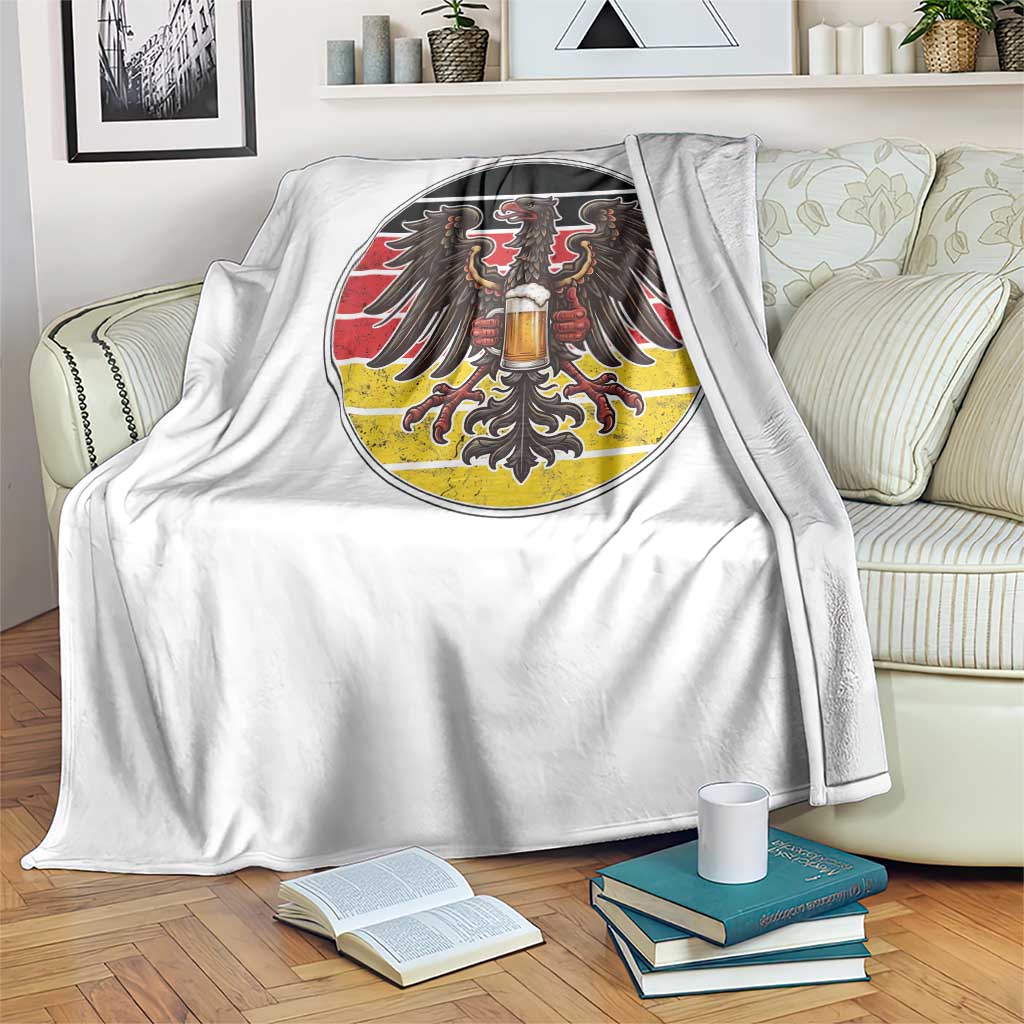 German Eagle Beer Lover Throw Blanket Vintage Bavarian Oktoberfest Beer