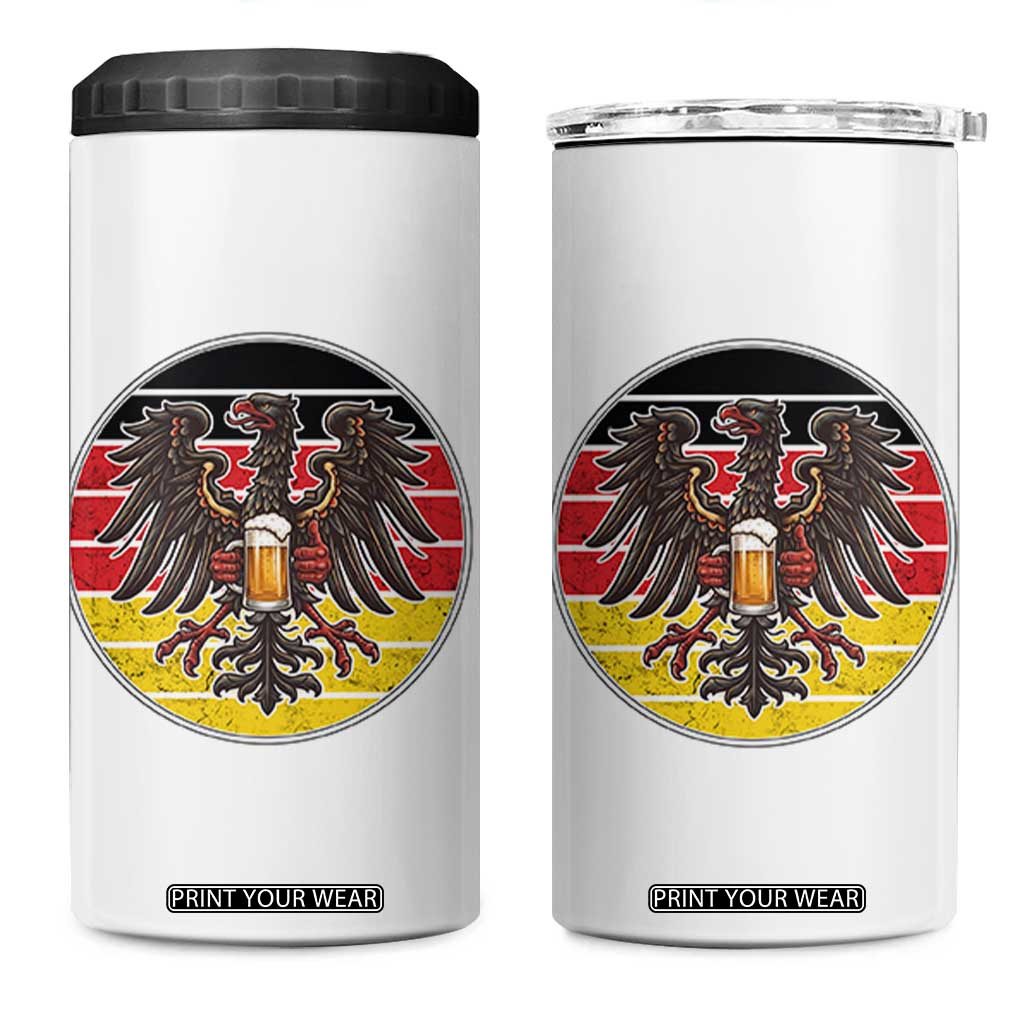 German Eagle Beer Lover 4 in 1 Can Cooler Tumbler Vintage Bavarian Oktoberfest Beer TS12 One Size: 16 oz White Print Your Wear