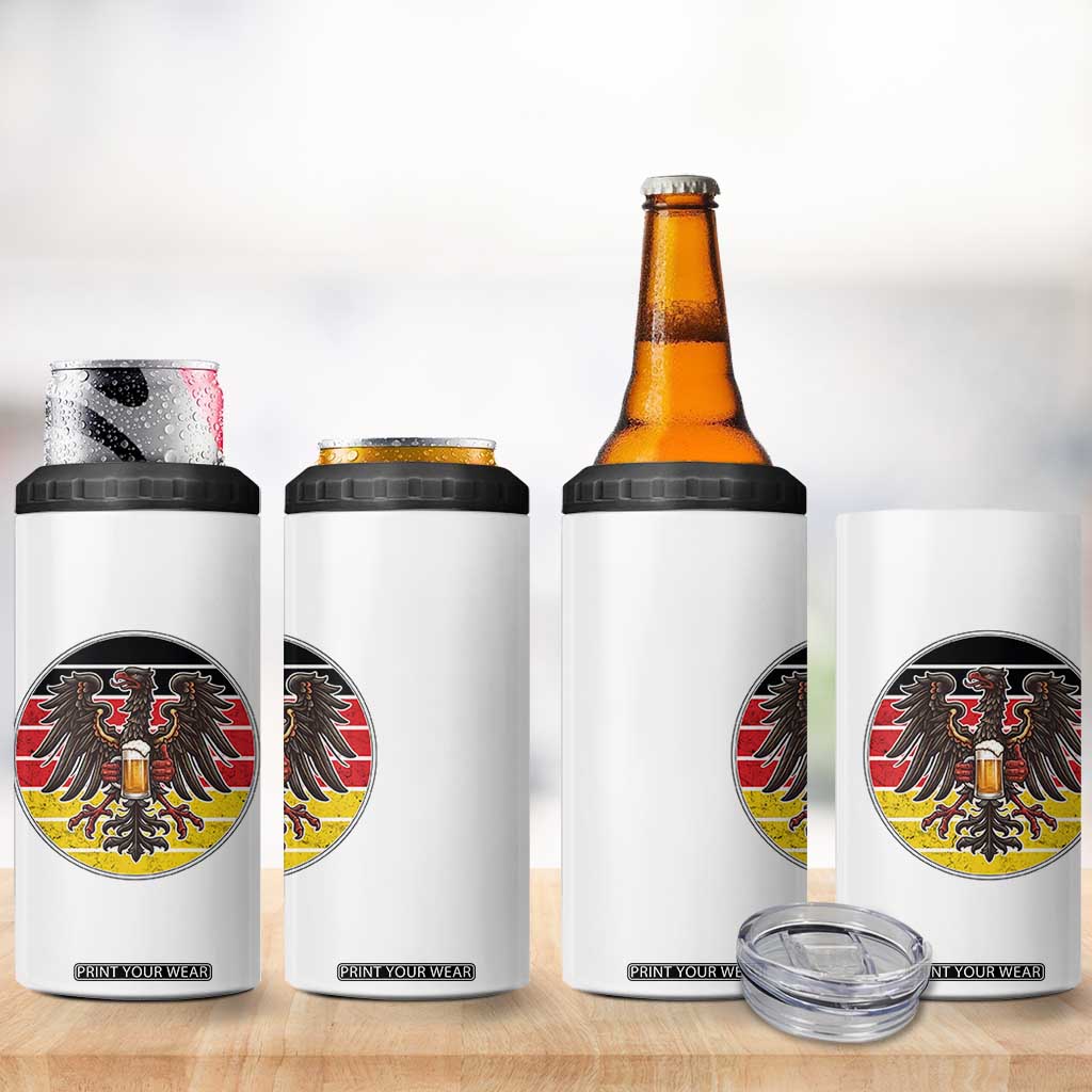 German Eagle Beer Lover 4 in 1 Can Cooler Tumbler Vintage Bavarian Oktoberfest Beer