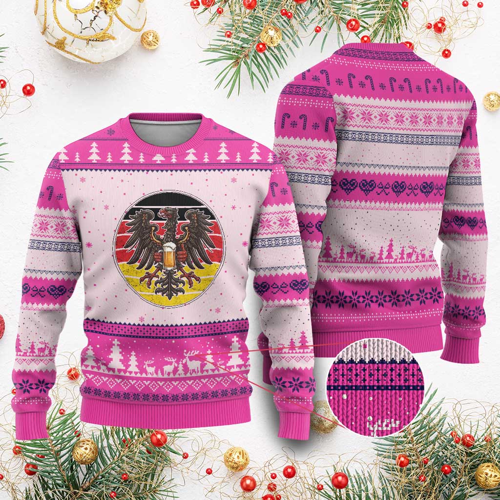 German Eagle Beer Lover Ugly Christmas Sweater Vintage Bavarian Oktoberfest Beer