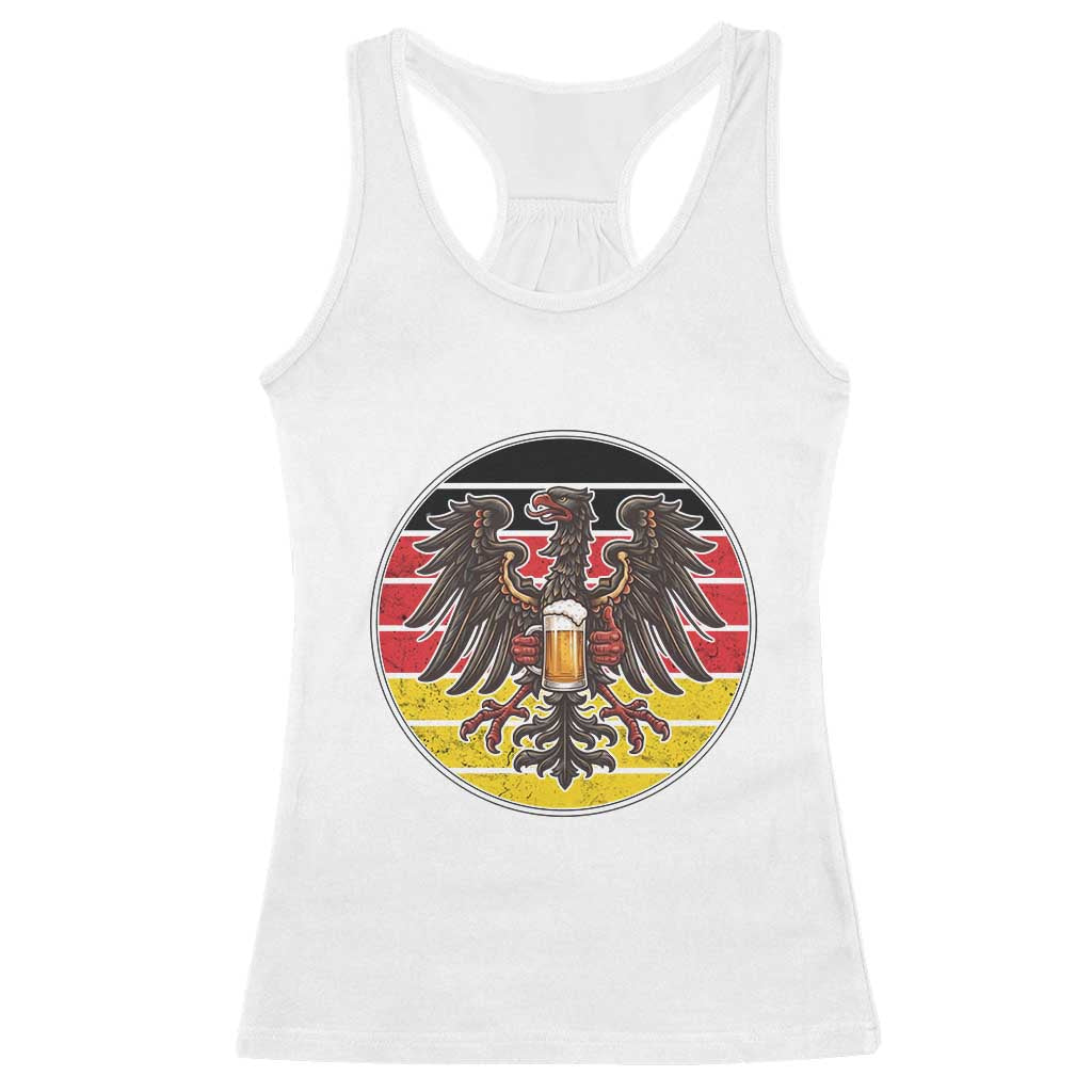 German Eagle Beer Lover Racerback Tank Top Vintage Bavarian Oktoberfest Beer TS12 White Print Your Wear