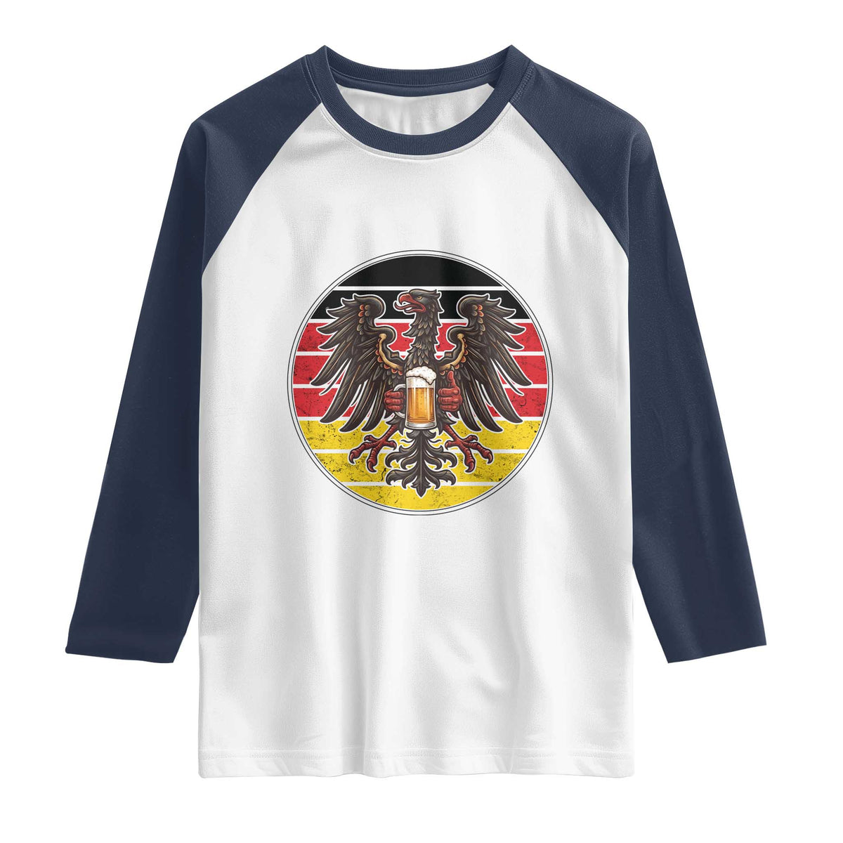 German Eagle Beer Lover Raglan Shirt Vintage Bavarian Oktoberfest Beer