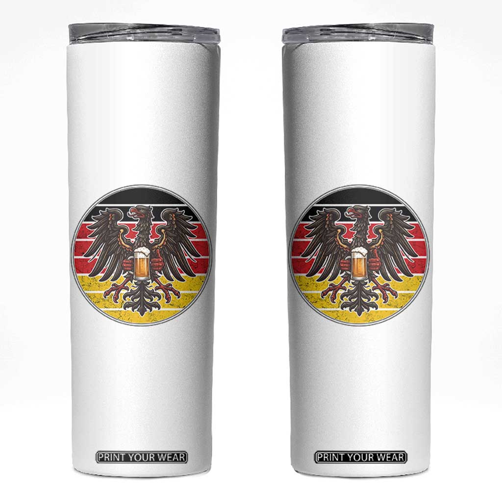 German Eagle Beer Lover Skinny Tumbler Vintage Bavarian Oktoberfest Beer TS12 White Print Your Wear