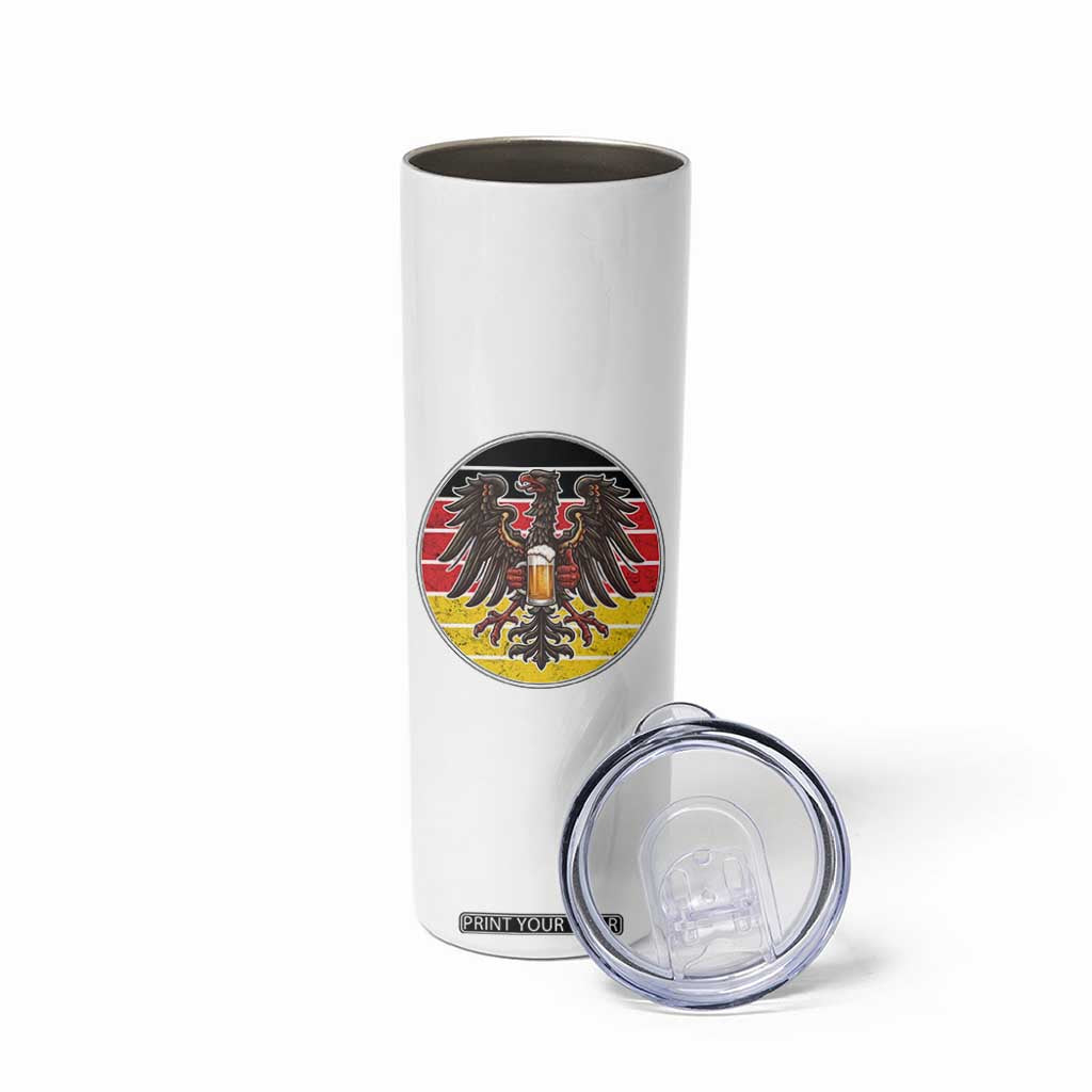 German Eagle Beer Lover Skinny Tumbler Vintage Bavarian Oktoberfest Beer