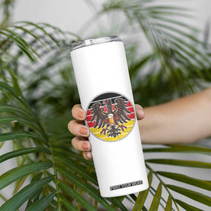German Eagle Beer Lover Skinny Tumbler Vintage Bavarian Oktoberfest Beer