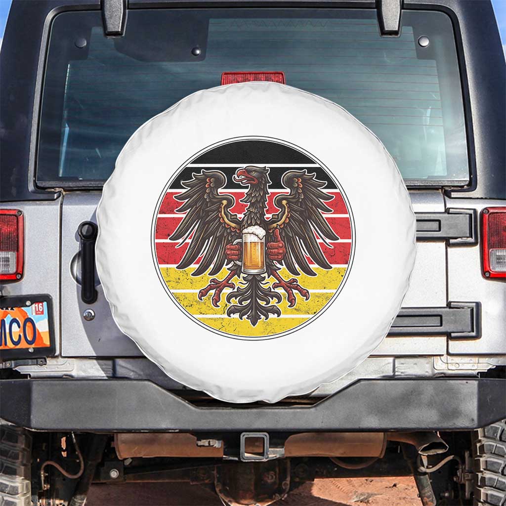 German Eagle Beer Lover Spare Tire Cover Vintage Bavarian Oktoberfest Beer TS12 No hole White Print Your Wear