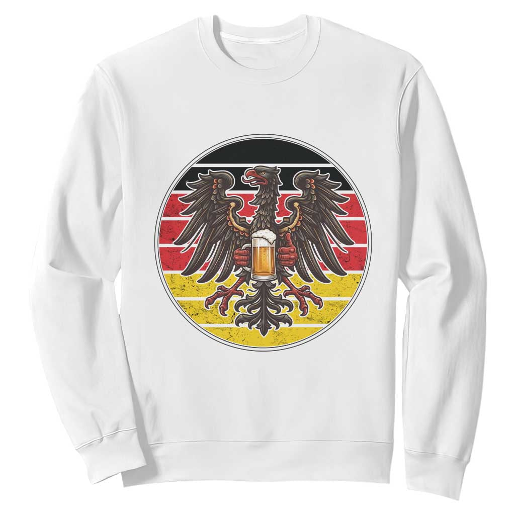 German Eagle Beer Lover Sweatshirt Vintage Bavarian Oktoberfest Beer TS12 White Print Your Wear