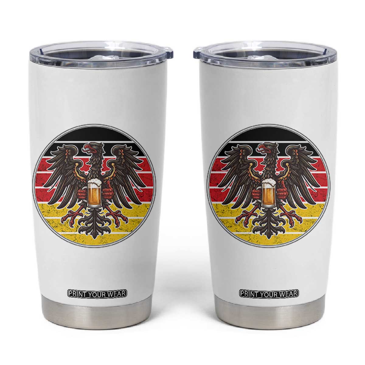 German Eagle Beer Lover Tumbler Cup Vintage Bavarian Oktoberfest Beer TS12 White Print Your Wear