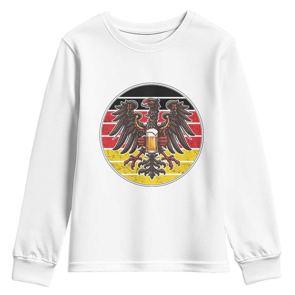 German Eagle Beer Lover Youth Sweatshirt Vintage Bavarian Oktoberfest Beer TS12 White Print Your Wear