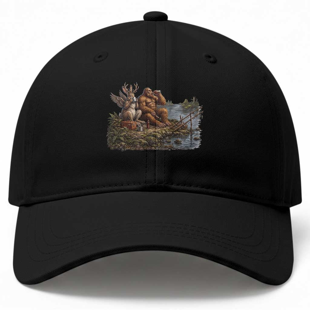 Funny Wolpertinger Bigfoot Fishing Baseball Cap Beer Drinking Cryptid Fisherman Gift TS12 Print Your Wear