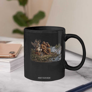 Funny Wolpertinger Bigfoot Fishing Coffee Mug Beer Drinking Cryptid Fisherman Gift
