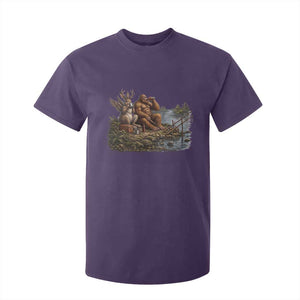 Funny Wolpertinger Bigfoot Fishing T Shirt For Kid Beer Drinking Cryptid Fisherman Gift