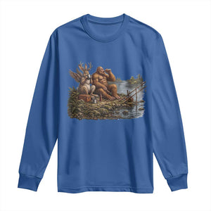 Funny Wolpertinger Bigfoot Fishing Long Sleeve Shirt Beer Drinking Cryptid Fisherman Gift