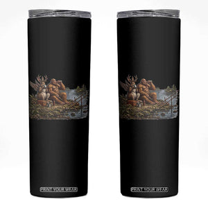 Funny Wolpertinger Bigfoot Fishing Skinny Tumbler Beer Drinking Cryptid Fisherman Gift