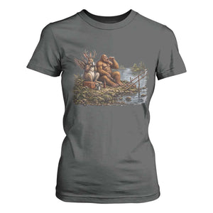 Funny Wolpertinger Bigfoot Fishing T Shirt For Women Beer Drinking Cryptid Fisherman Gift