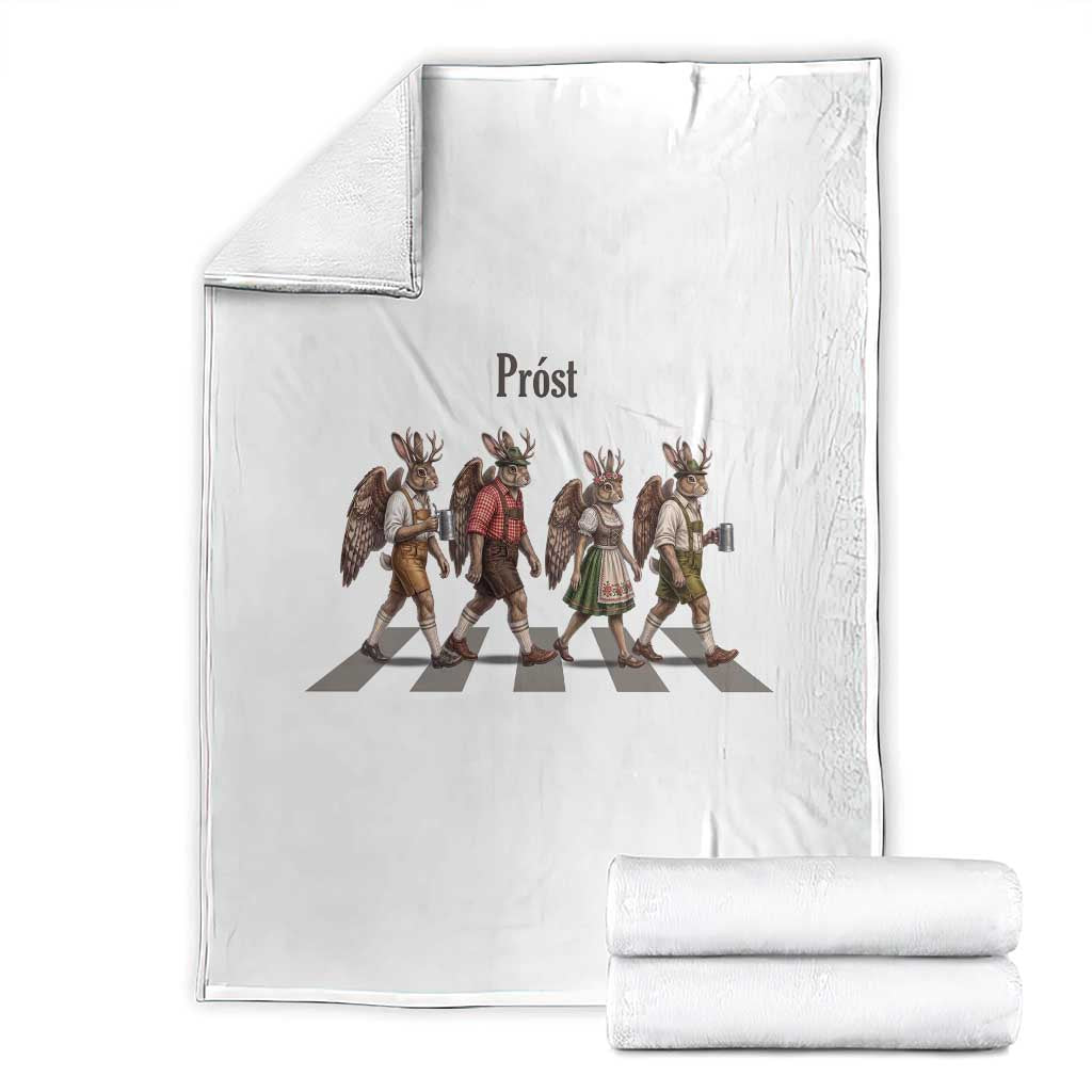 Funny Oktoberfest Wolpertinger Throw Blanket German Bavarian Beer Festival Heritage TS12 White Print Your Wear