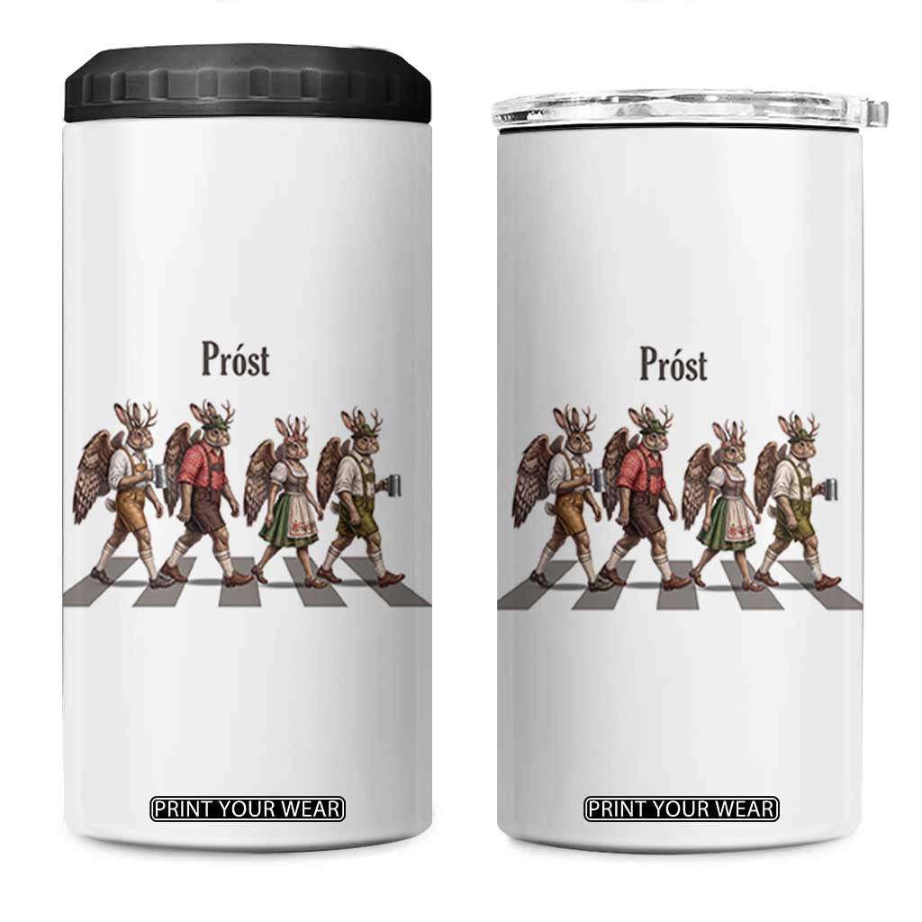 Funny Oktoberfest Wolpertinger 4 in 1 Can Cooler Tumbler German Bavarian Beer Festival Heritage TS12 One Size: 16 oz White Print Your Wear
