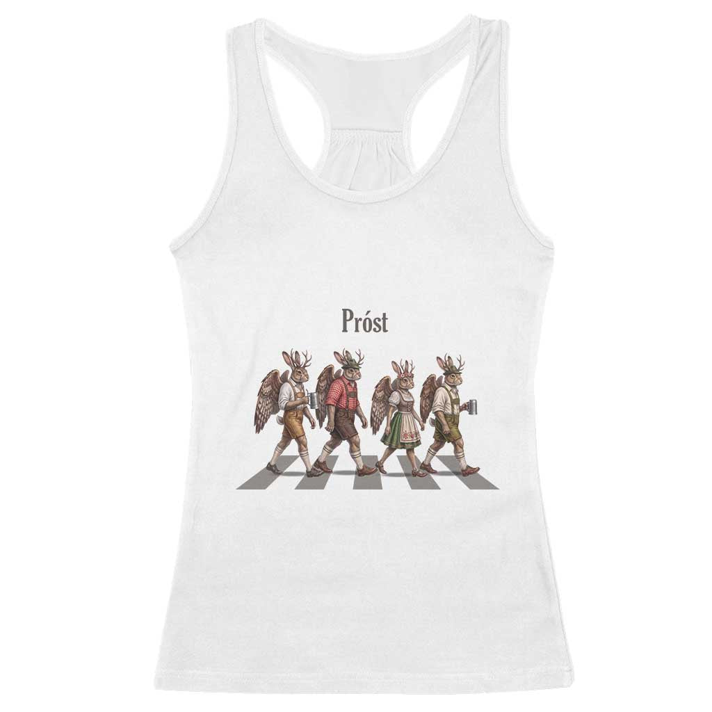 Funny Oktoberfest Wolpertinger Racerback Tank Top German Bavarian Beer Festival Heritage TS12 White Print Your Wear
