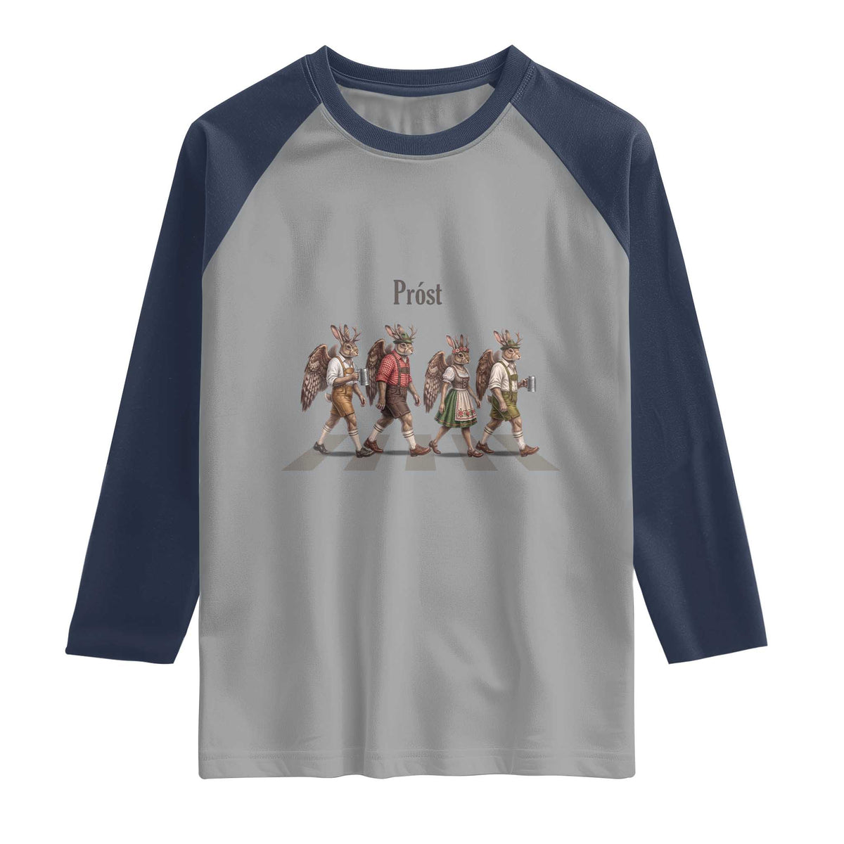 Funny Oktoberfest Wolpertinger Raglan Shirt German Bavarian Beer Festival Heritage
