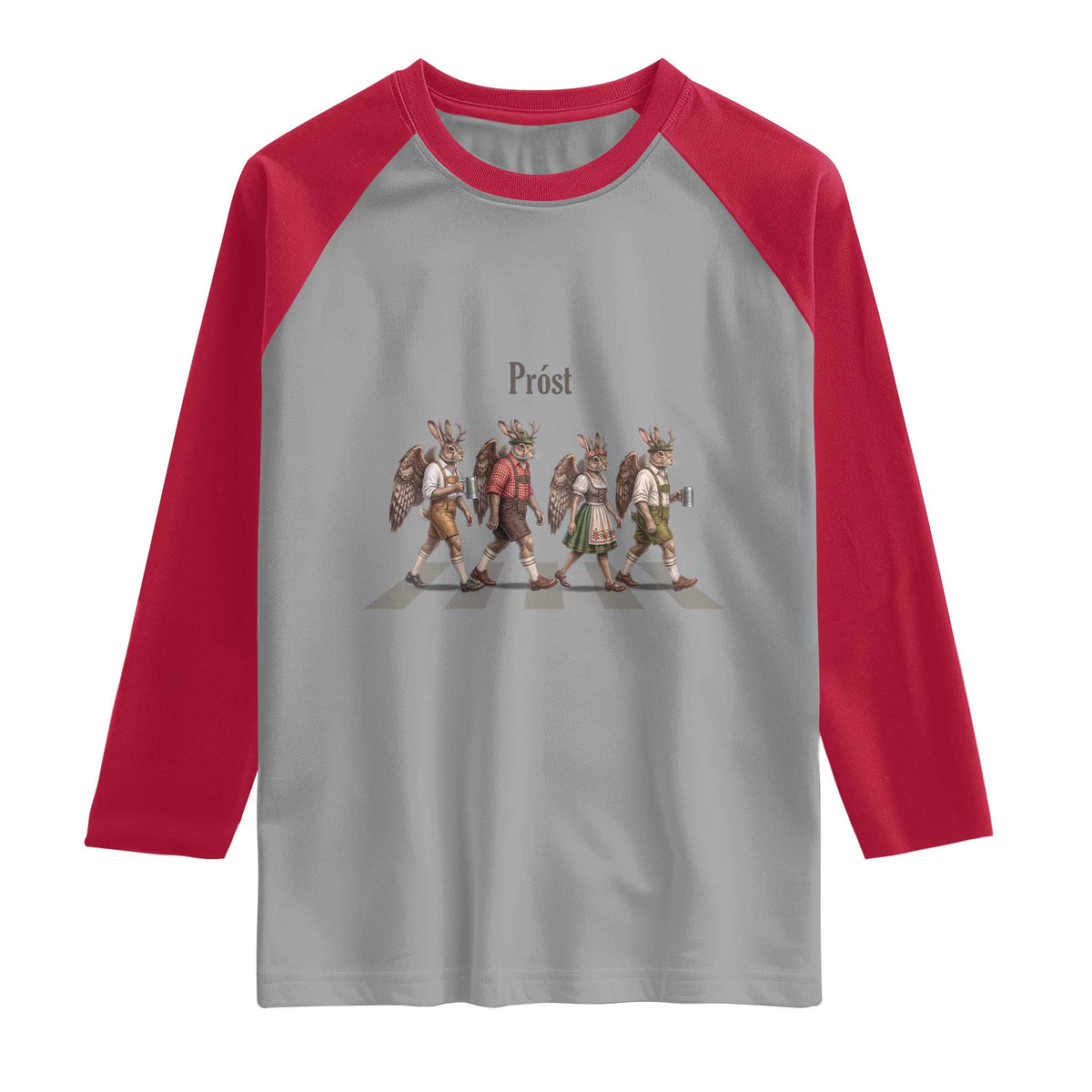 Funny Oktoberfest Wolpertinger Raglan Shirt German Bavarian Beer Festival Heritage
