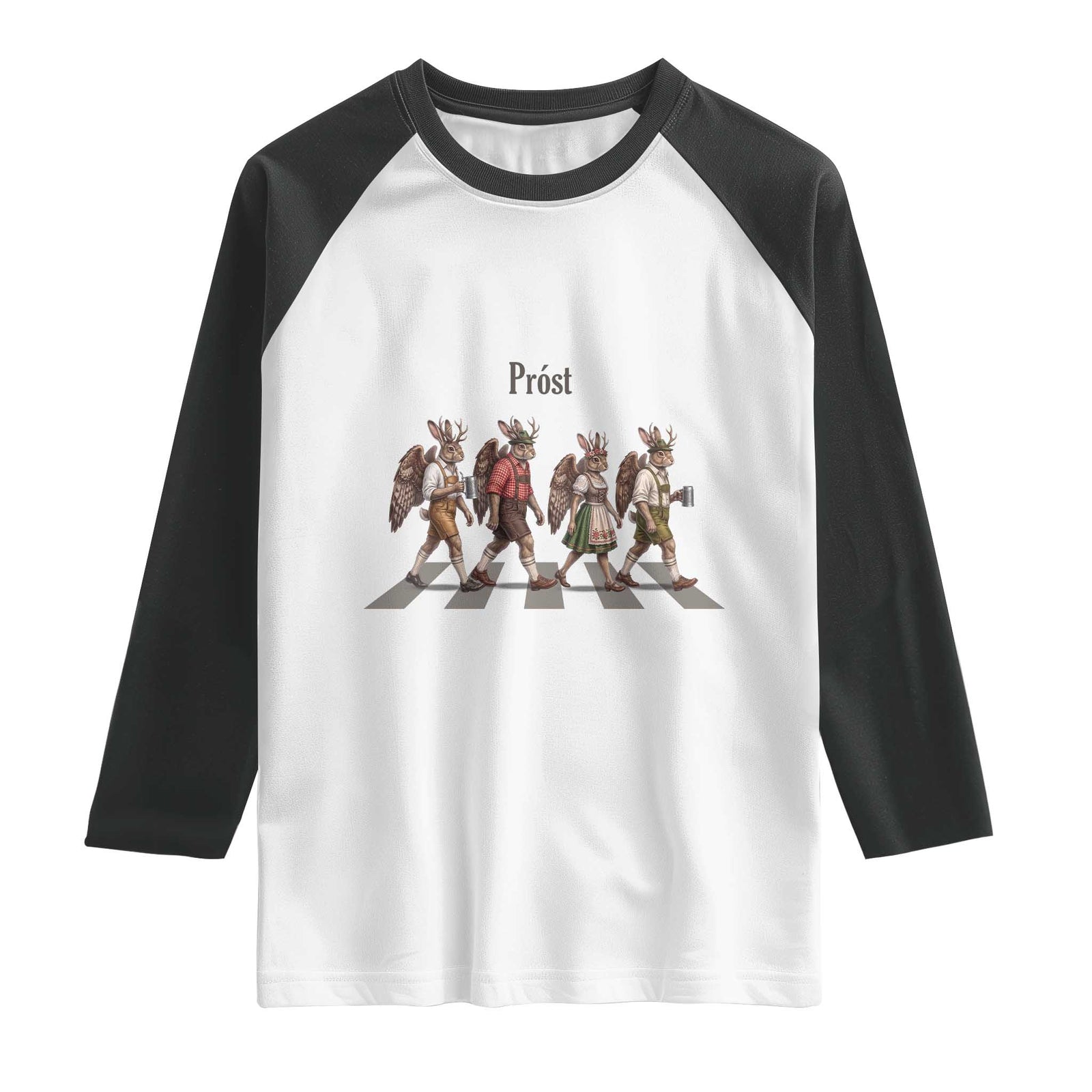 Funny Oktoberfest Wolpertinger Raglan Shirt German Bavarian Beer Festival Heritage TS12 White Black Print Your Wear