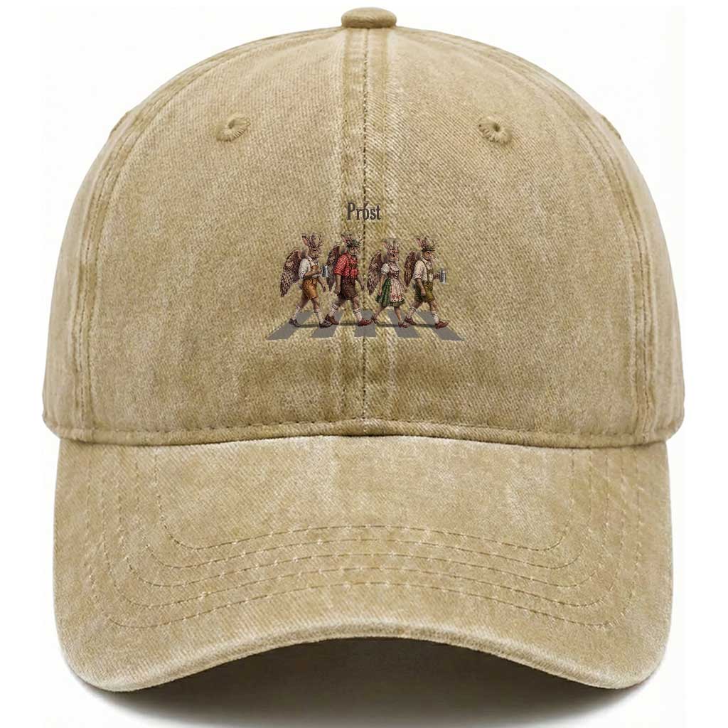 Funny Oktoberfest Wolpertinger Washed Cotton Baseball Cap German Bavarian Beer Festival Heritage TS12 Print Your Wear