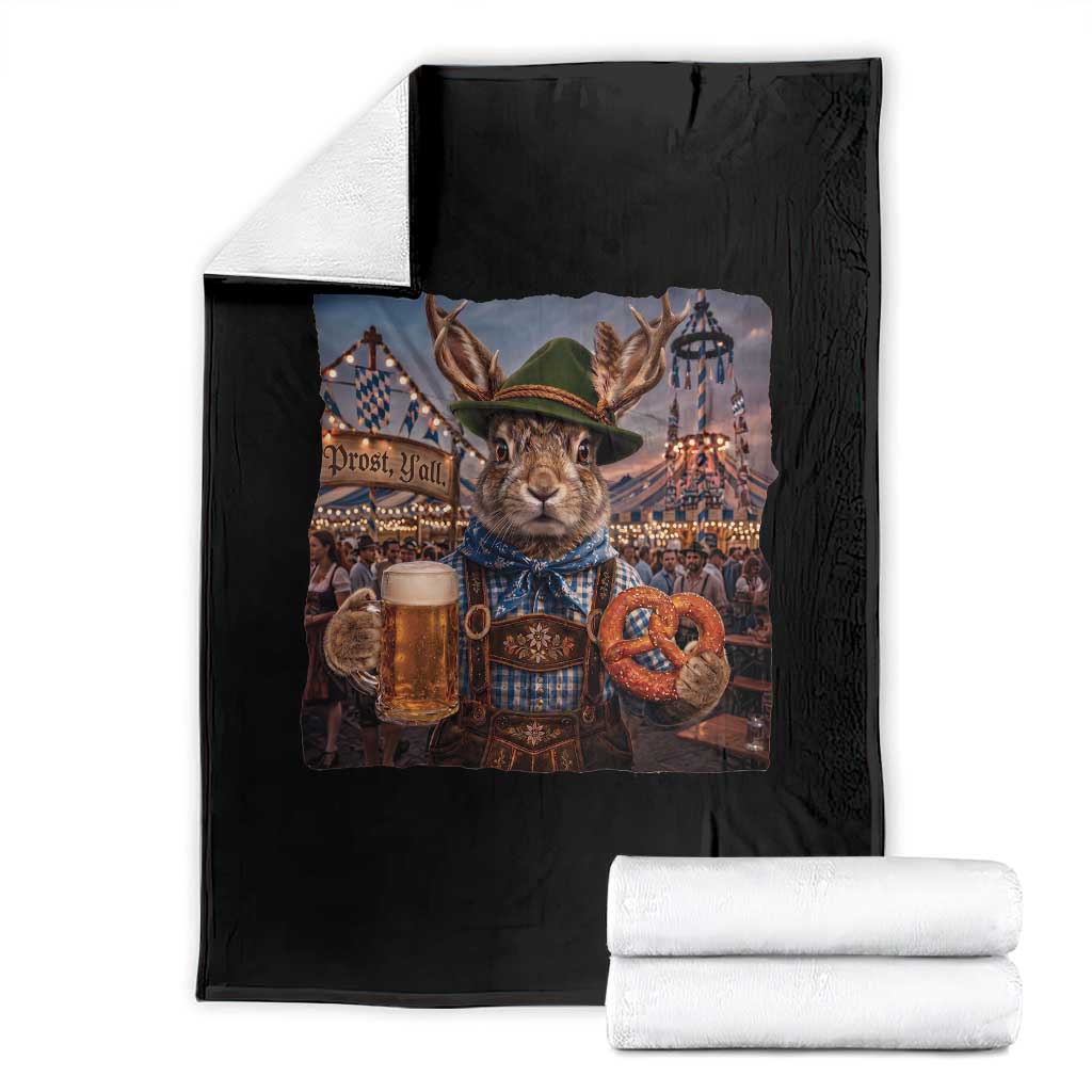 Prost Yall Wolpertinger Oktoberfest Bavarian Folklore Throw Blanket TS12 Black Print Your Wear