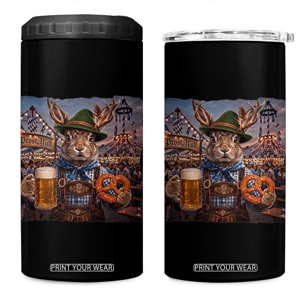 Prost Yall Wolpertinger Oktoberfest Bavarian Folklore 4 in 1 Can Cooler Tumbler