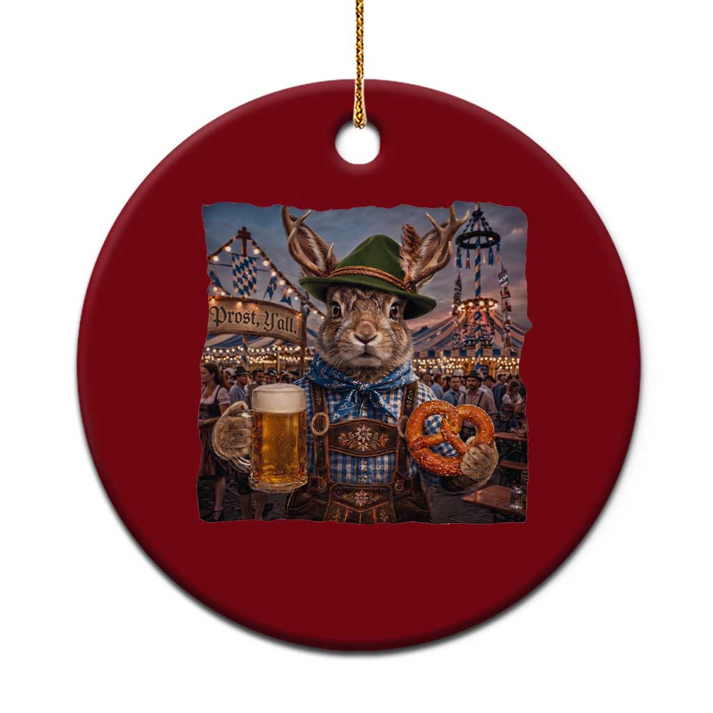 Prost Yall Wolpertinger Oktoberfest Bavarian Folklore Ceramic Ornament TS12 1pc Red Print Your Wear