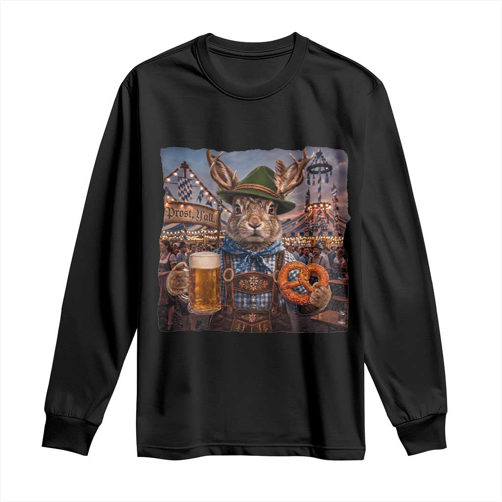 Prost Yall Wolpertinger Oktoberfest Bavarian Folklore Long Sleeve Shirt TS12 Black Print Your Wear