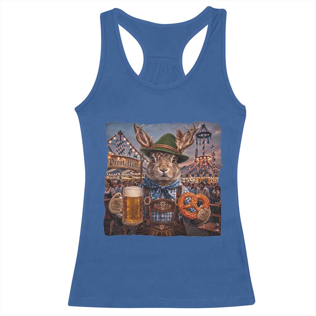 Prost Yall Wolpertinger Oktoberfest Bavarian Folklore Racerback Tank Top