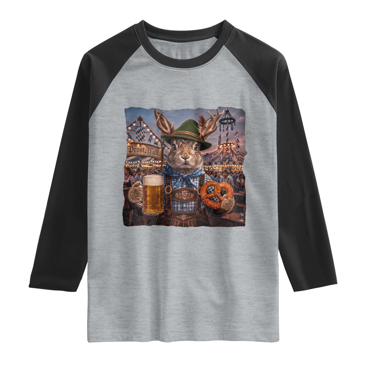 Prost Yall Wolpertinger Oktoberfest Bavarian Folklore Raglan Shirt