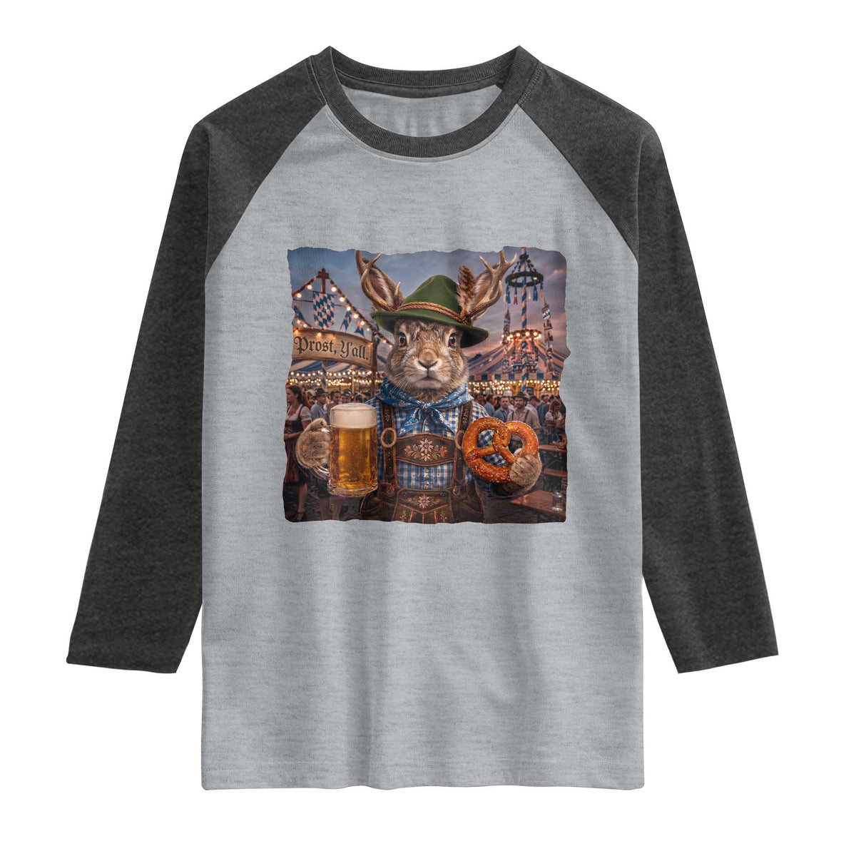 Prost Yall Wolpertinger Oktoberfest Bavarian Folklore Raglan Shirt