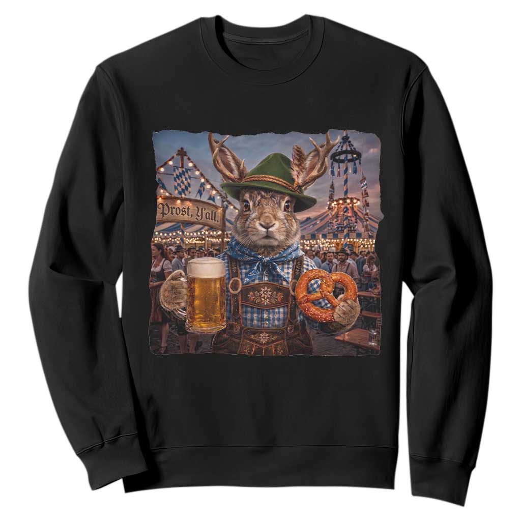 Prost Yall Wolpertinger Oktoberfest Bavarian Folklore Sweatshirt TS12 Black Print Your Wear