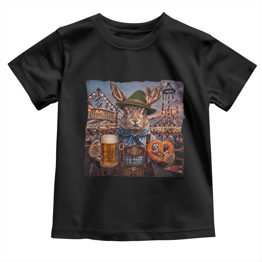 Prost Yall Wolpertinger Oktoberfest Bavarian Folklore Toddler T Shirt TS12 Black Print Your Wear