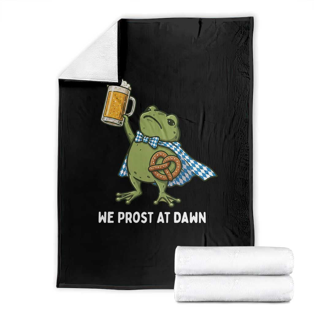 Funny Frog Oktoberfest Bavarian Beer Lover Throw Blanket We Prost At Dawn TS12 Black Print Your Wear